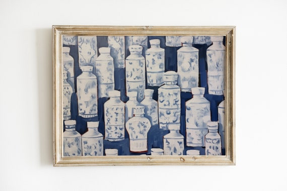 Chinoiserie Wall Art Blue and White Art Print