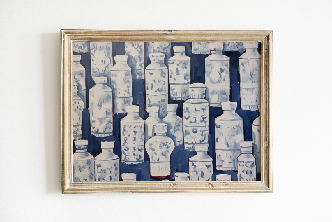 Chinoiserie Wall Art Blue and White Art Print