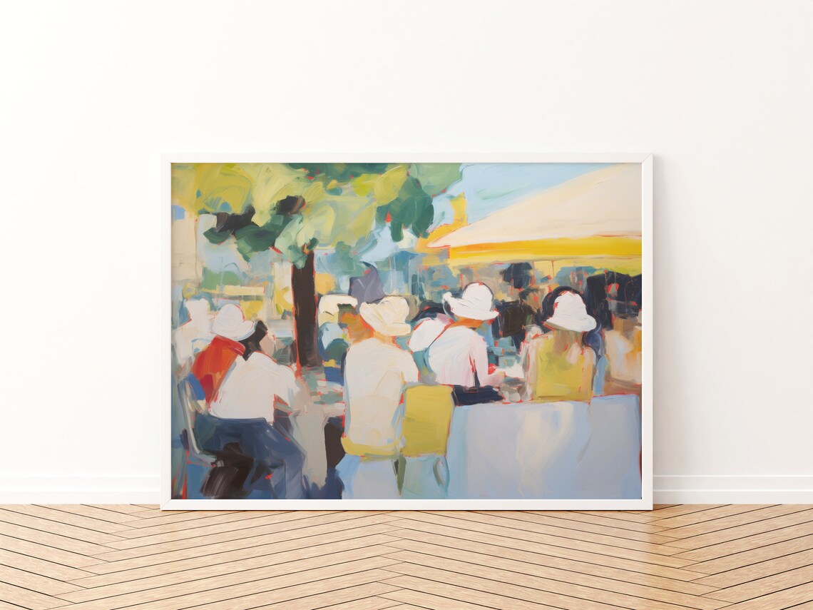 Abstract Cafe Painting Yellow Summer Art Print - Image 3