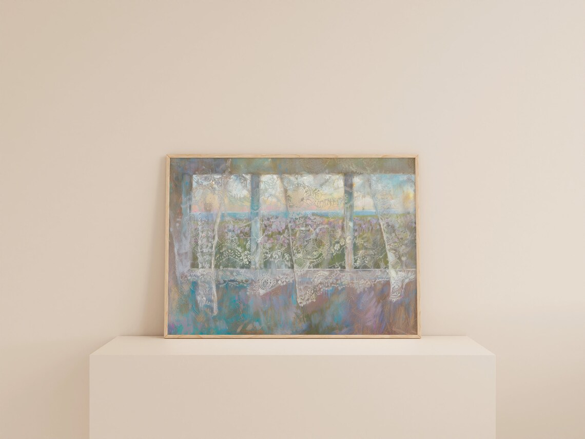 Soft Pastel Sunset Print, French Country Decor - Image 2