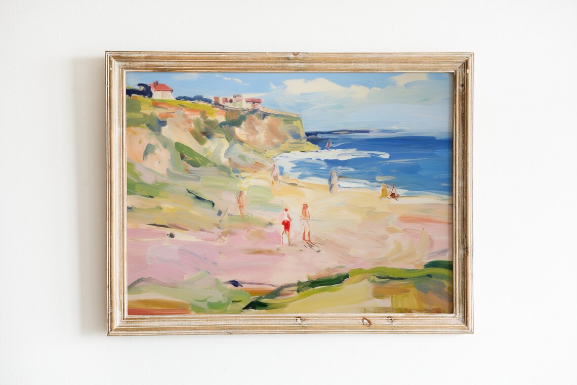 Preppy Beach Abstract Coastal Art Print