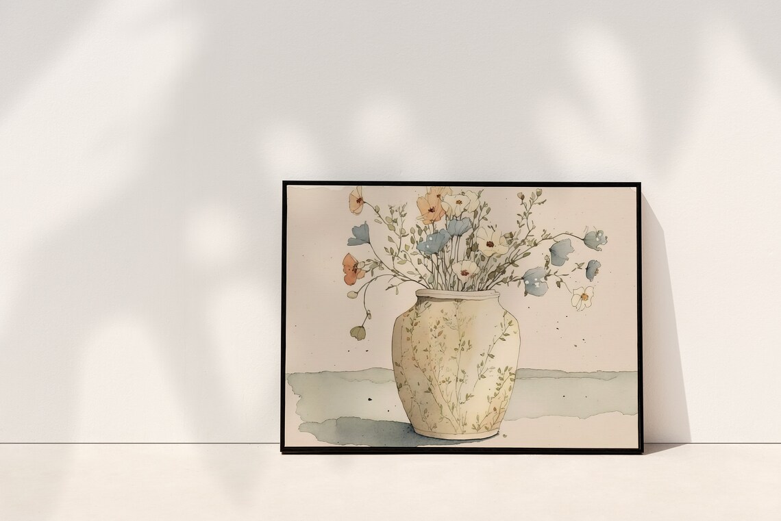 Floral Chinoiserie Art Print, Artsy Kitchen Poster - Image 3