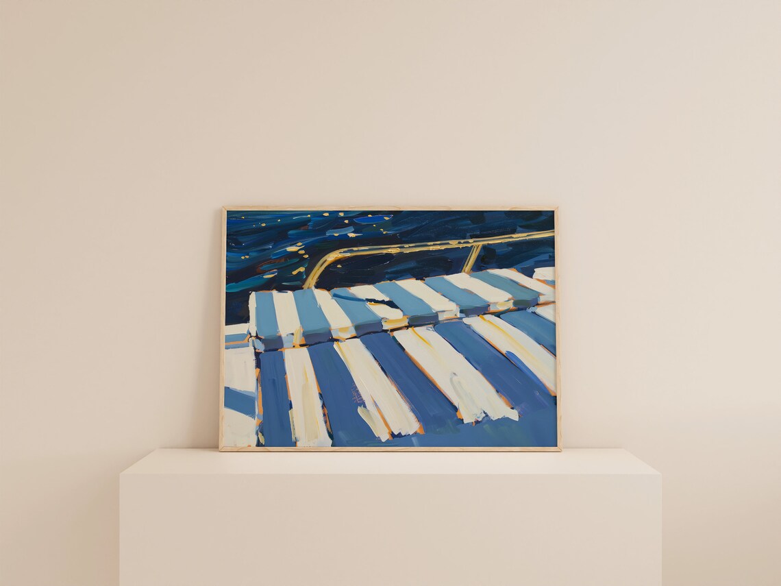 Preppy Boat Print, Coastal Aesthetic Maritime Art Print - Image 2