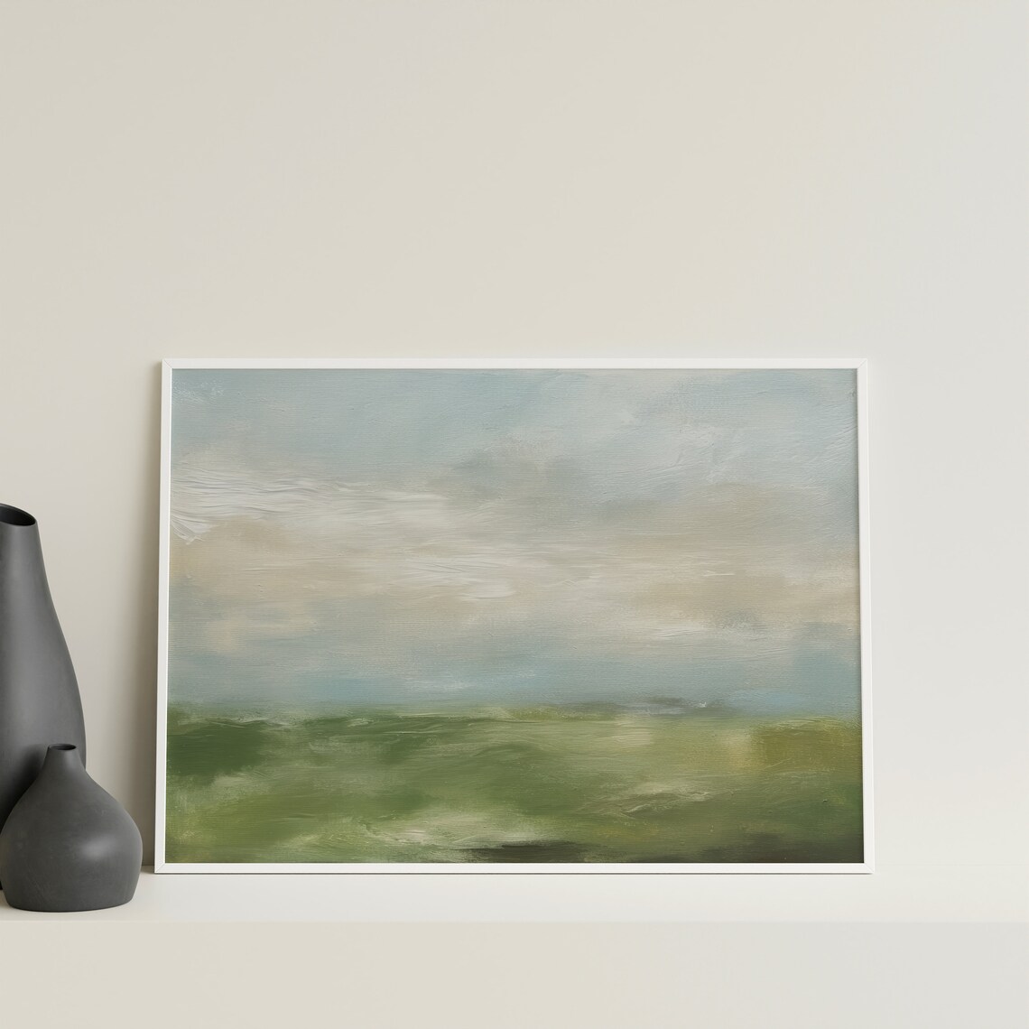 Soft Green Landscape Vintage Art Print, Muted - Image 2