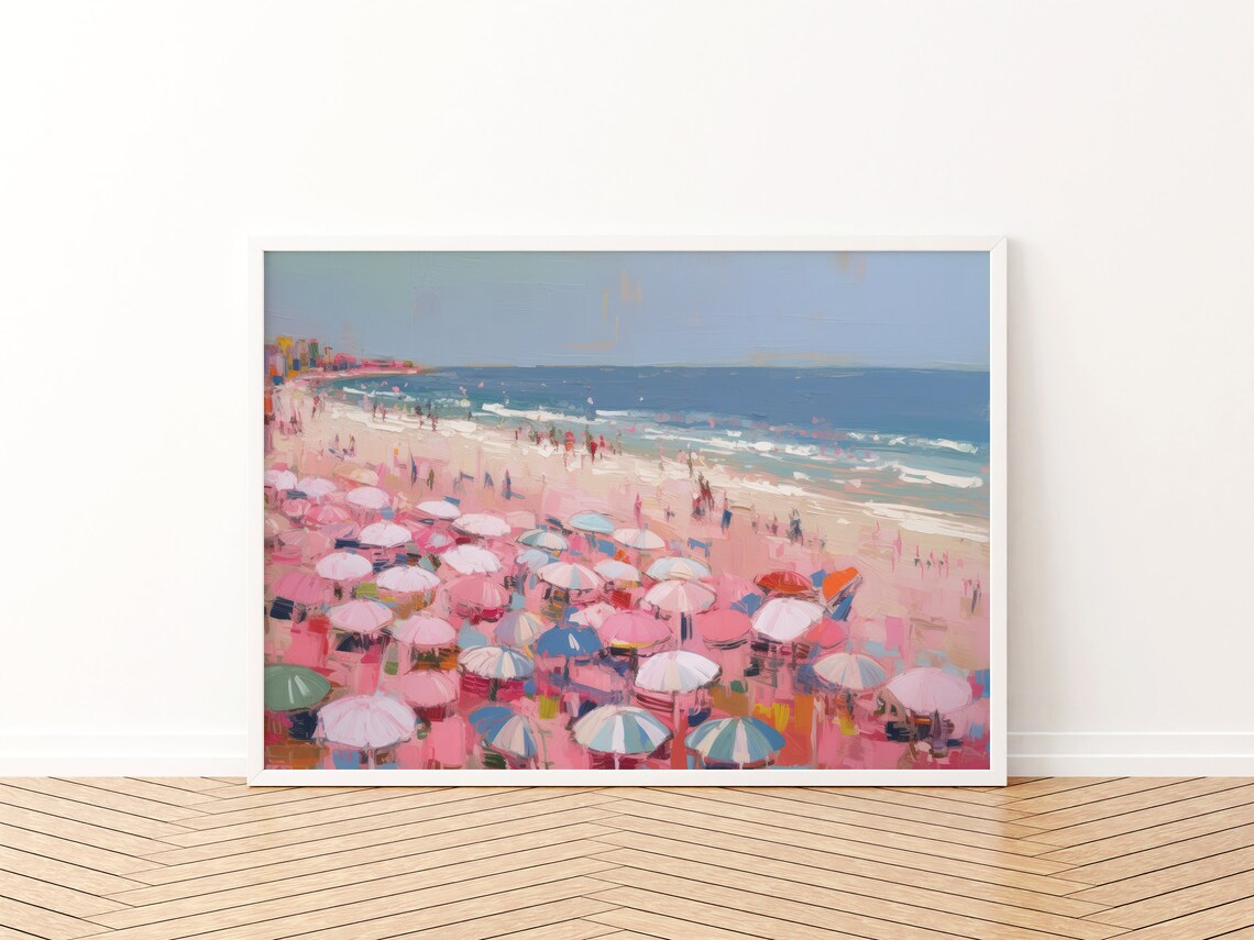 Vintage Beach Abstract Coastal Painting Art Print - Image 3