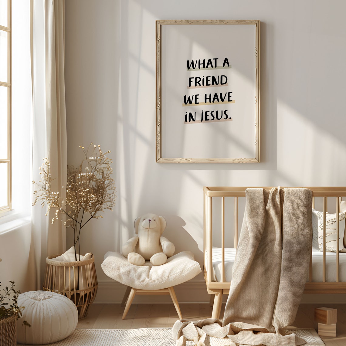 What A Friend We Have In Jesus Print Kids Room Poster Jesus Hymn Wall Art Jesus Loves Me Christian Art For Kids Christian Homeschool - Image 5