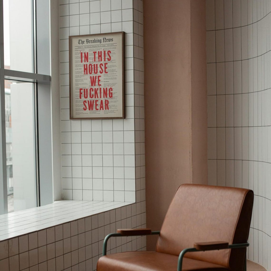 In This House We Fcking Swear Funny Newspaper Quote Decor Poster - Image 2