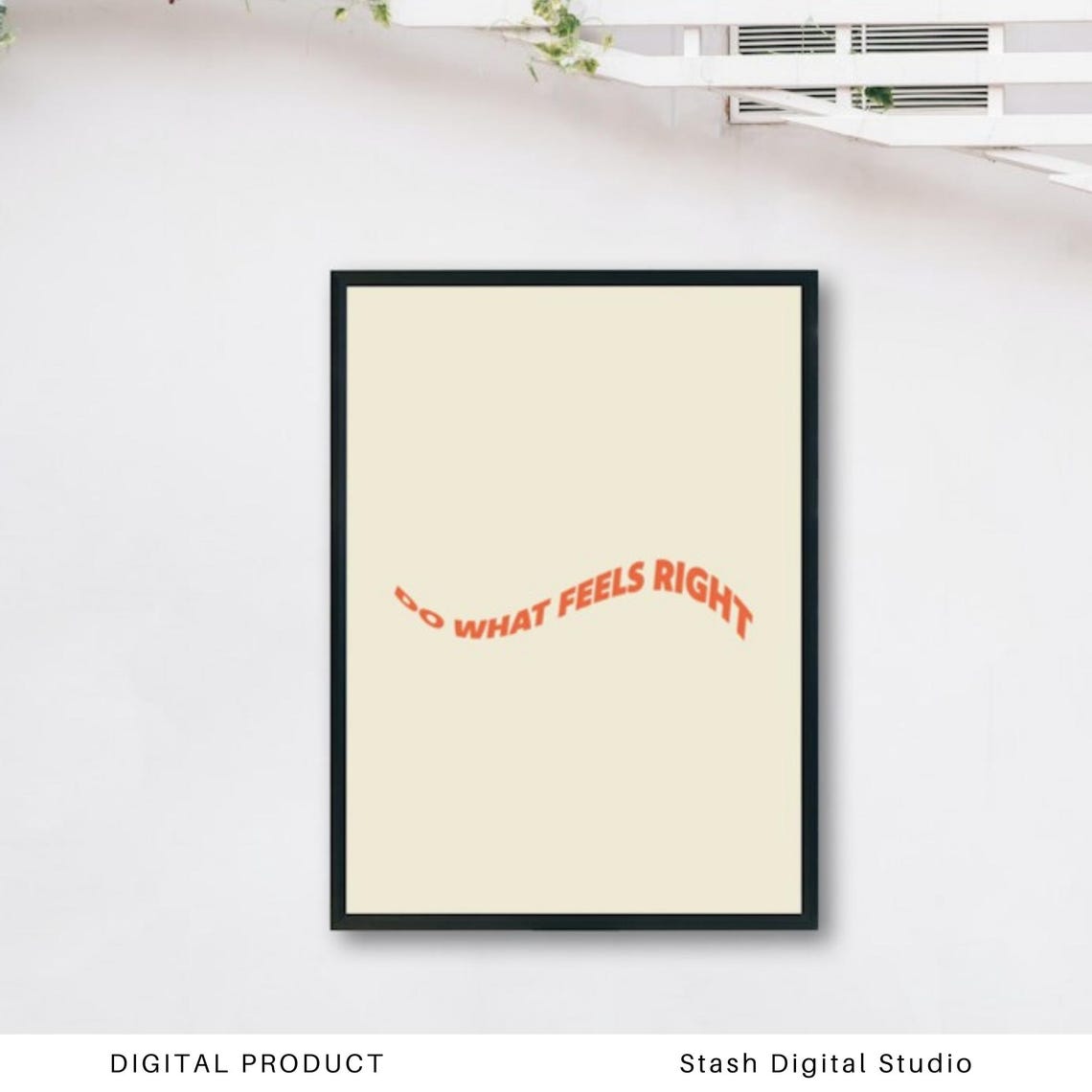 Do What Feels Right Wavy Orange Retro Typography Quote Poster