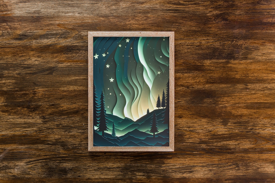 Northern Lights Print, Minnesota Travel Poster - Image 2