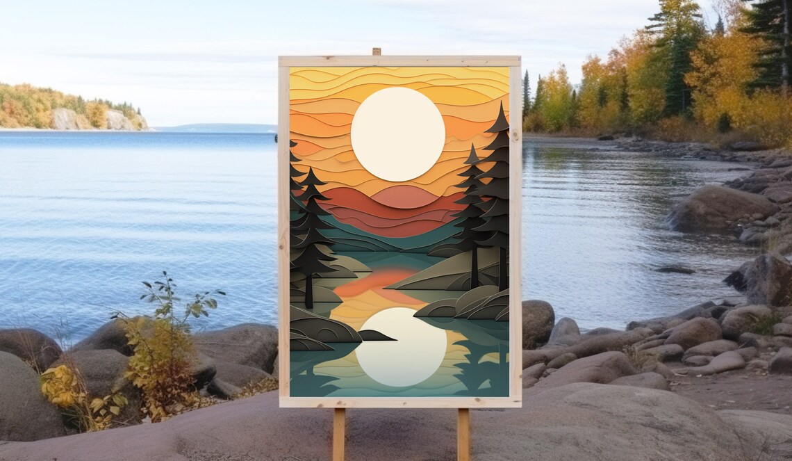 Vintage Northern Minnesota Rocky Lakeshore, Duluth Art Print - Image 3