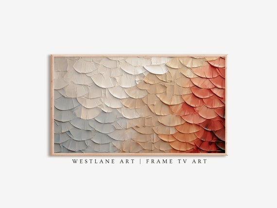 Abstract Pattern Tv Art In Neutral Tones Modern Decor Girls Room Wall Art Tvm27