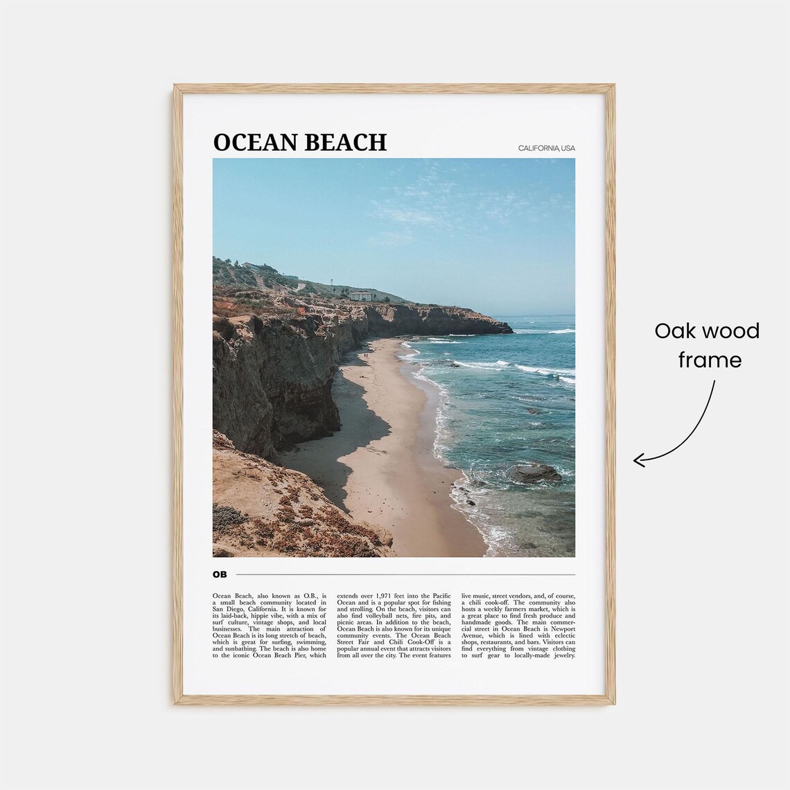 Ocean Beach Travel Poster, California USA Art Print - Image 3