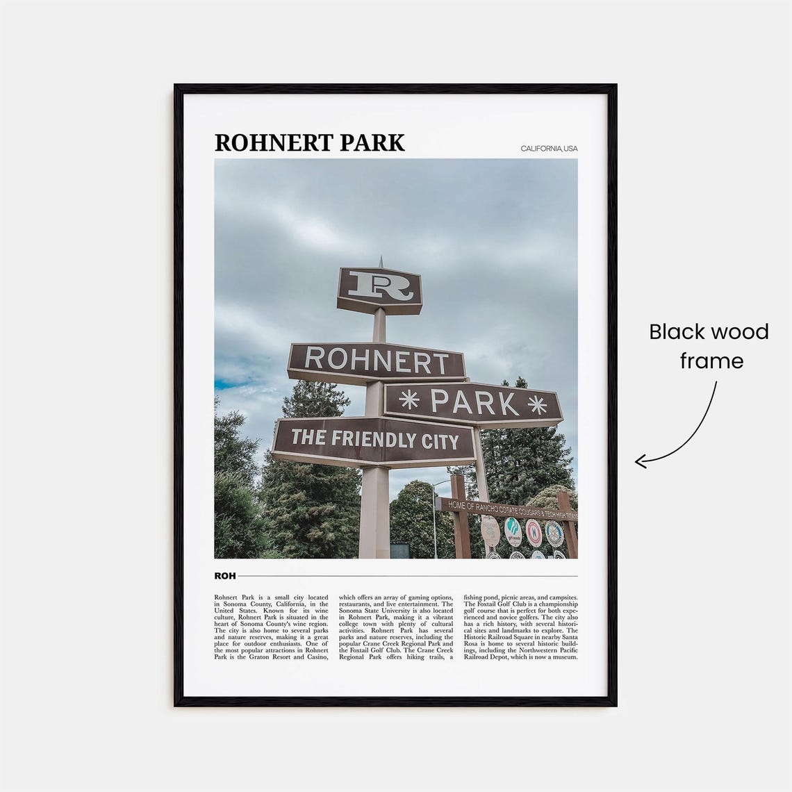 Rohnert Park Travel Poster Rohnert Park Wall Art Rohnert Park Poster Print Rohnert Park Photo Rohnert Park Decor California Usa - Image 2