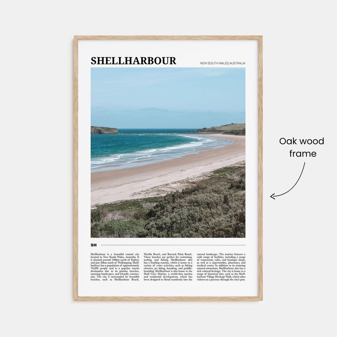 Shellharbour Australia Curving Sandy Beach Ocean Headlands Poster - Image 3