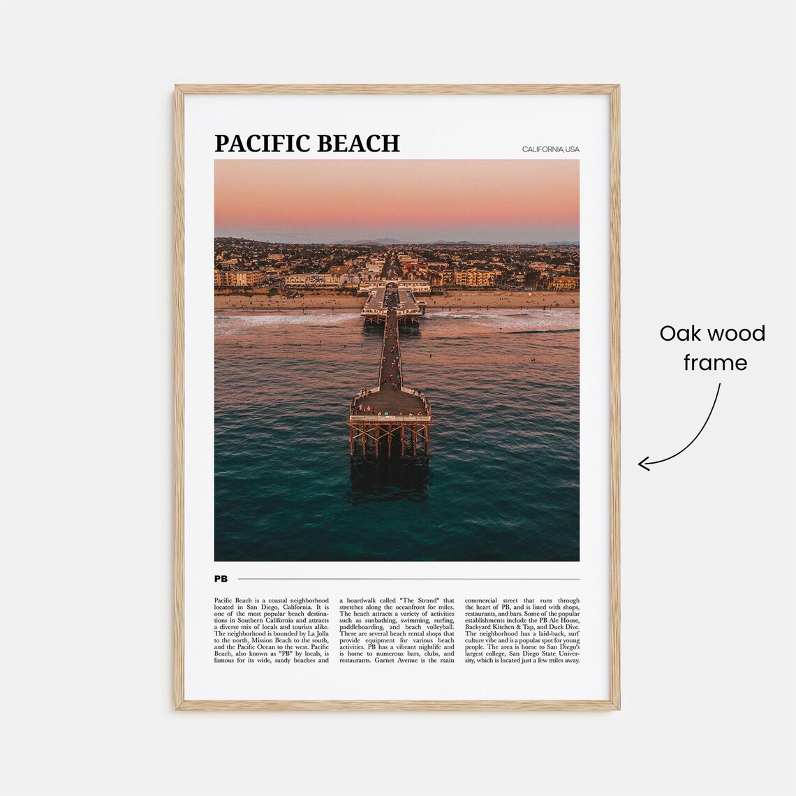 Pacific Beach Travel Poster, California Wall Art - Image 3