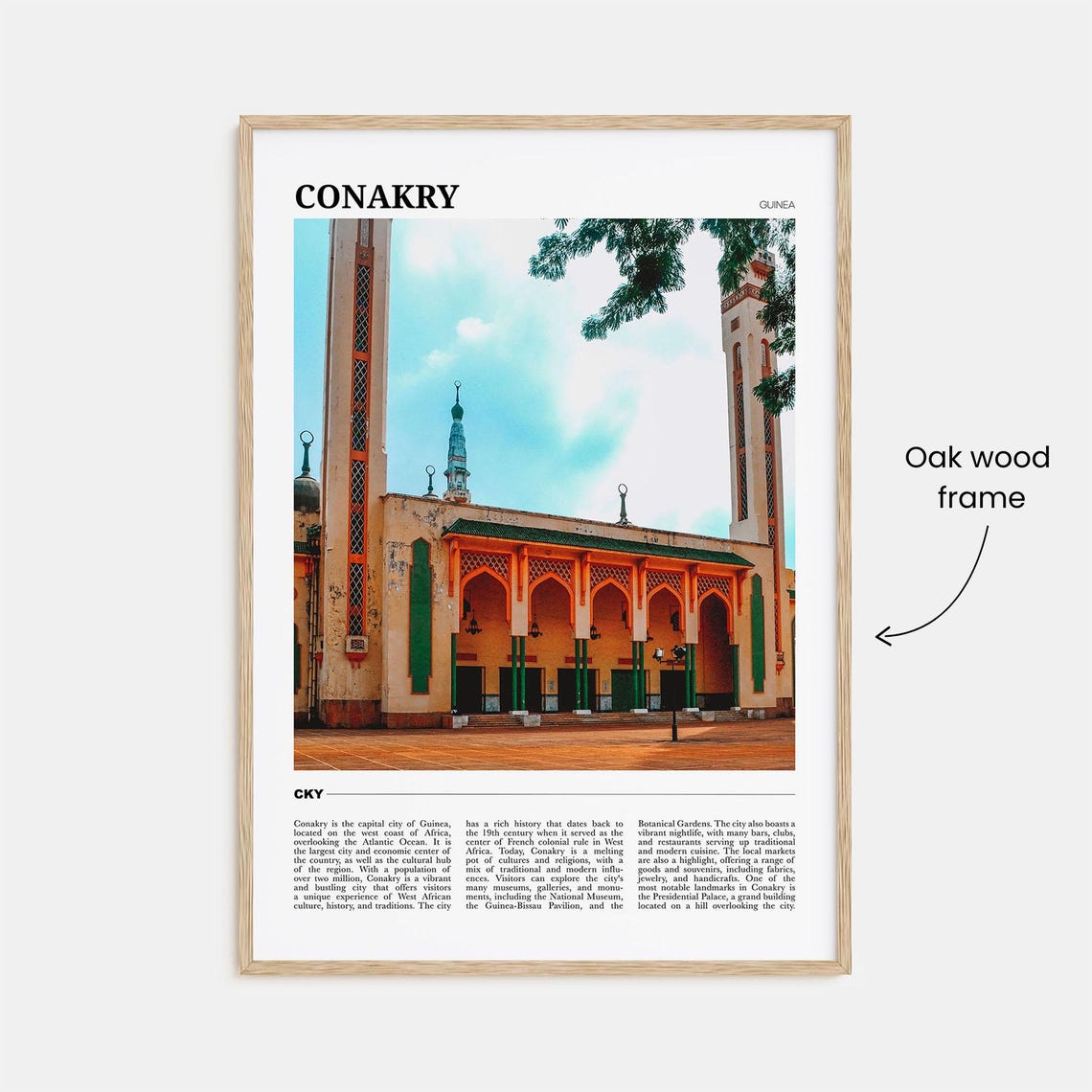 Conakry Guinea Grand Mosque Minarets African City Travel Art Poster - Image 3