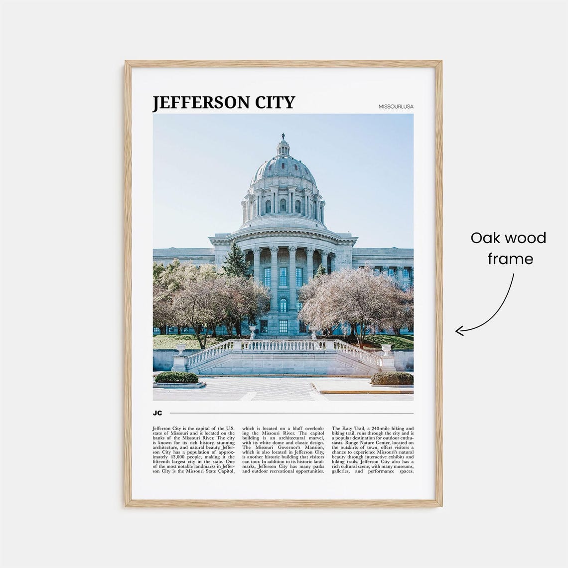 Jefferson City Missouri State Capitol Travel Photography Poster - Image 3
