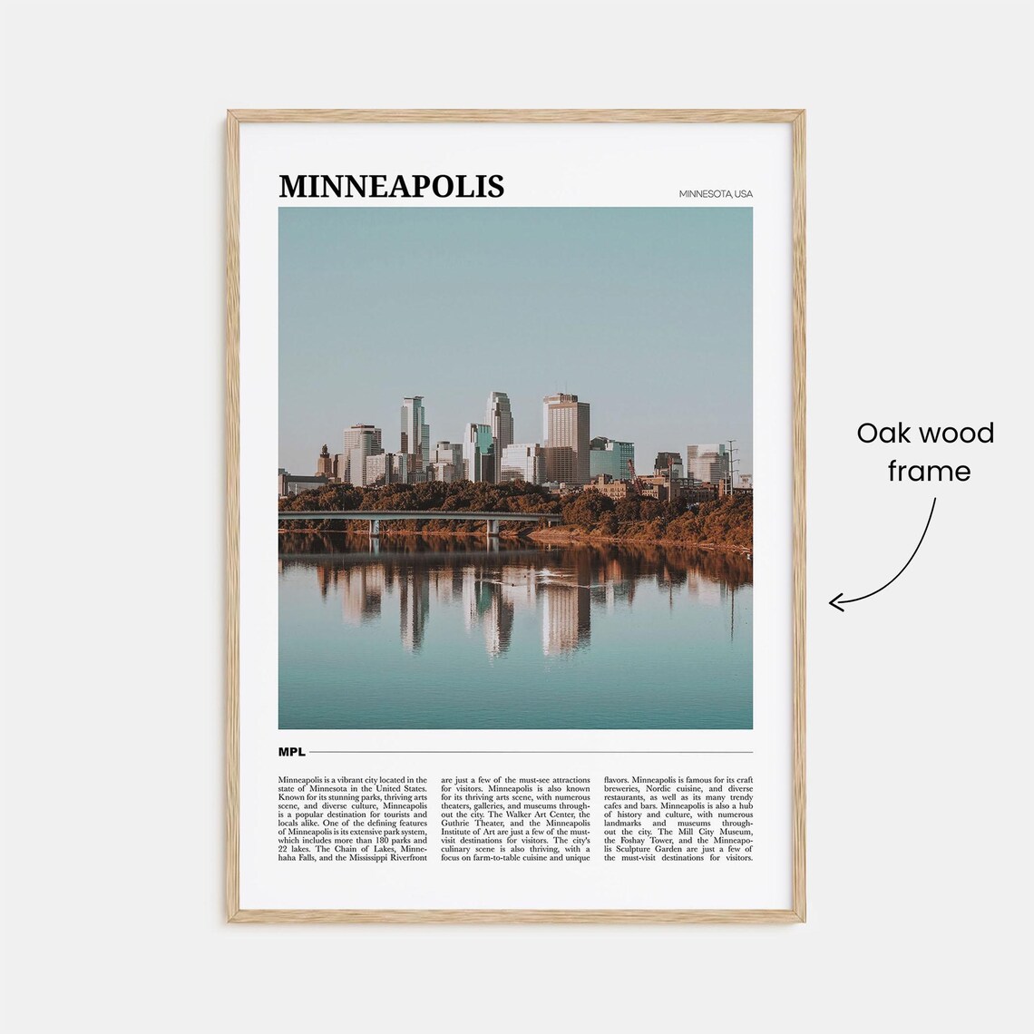 Minneapolis Minnesota USA Skyline City Photography Travel Poster - Image 3
