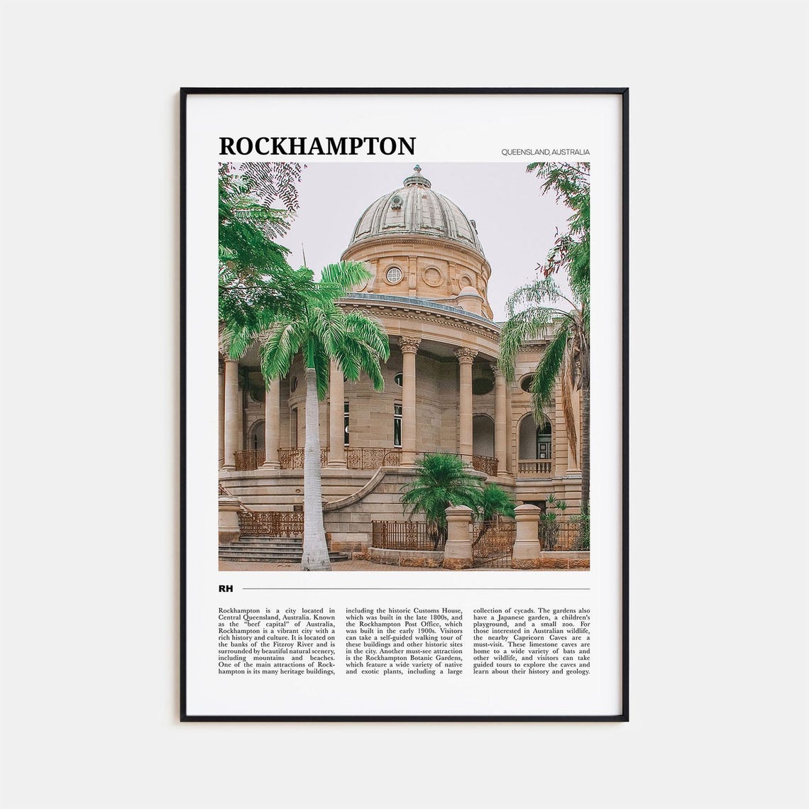 Rockhampton Queensland Colonial Heritage Dome Building Poster