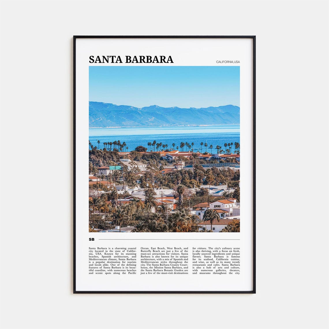 Santa Barbara California Travel Poster