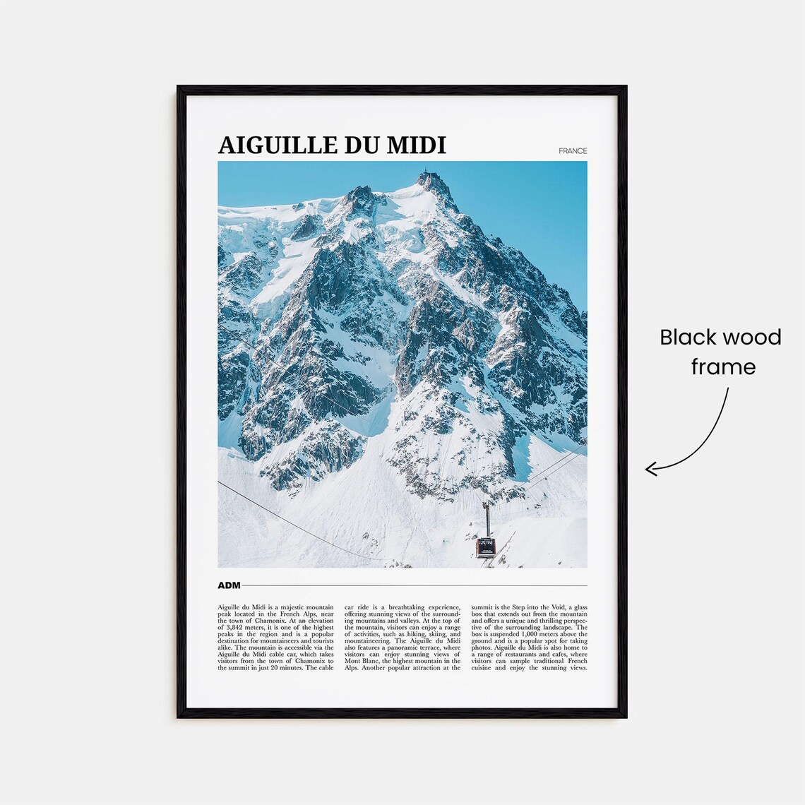 Aiguille Du Midi Travel Poster, France Mountain View - Image 2