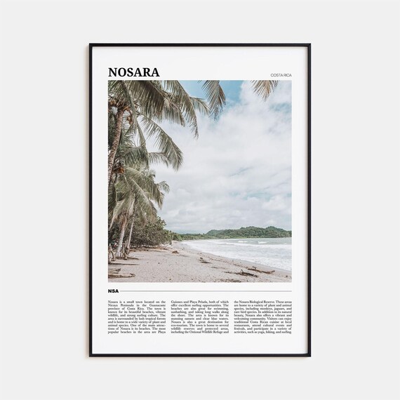 Nosara Travel Poster, Costa Rica Wall Art Print