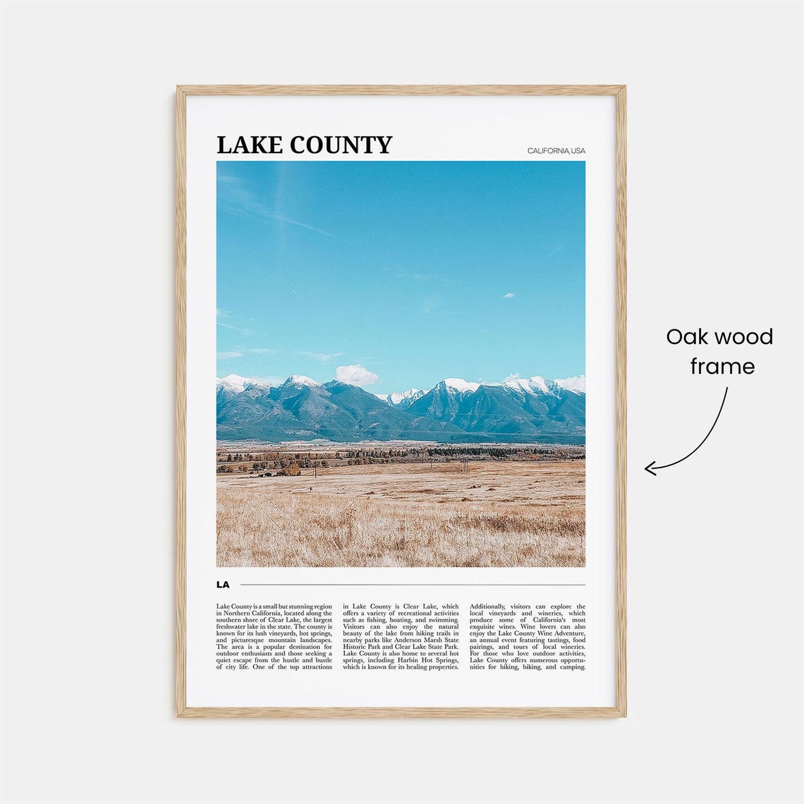 Lake County Travel Poster Lake County Wall Art Lake County Poster Print Lake County Photo Lake County Decor California Usa - Image 3