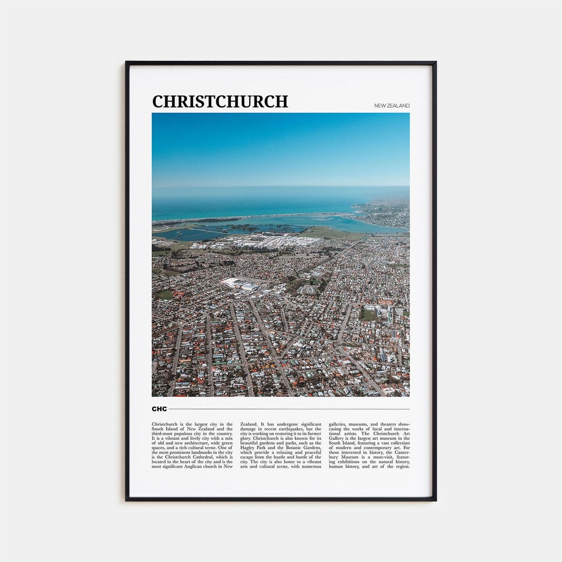 Christchurch Travel Poster Christchurch Wall Art Christchurch Poster Print Christchurch Photo Christchurch Decor New Zealand