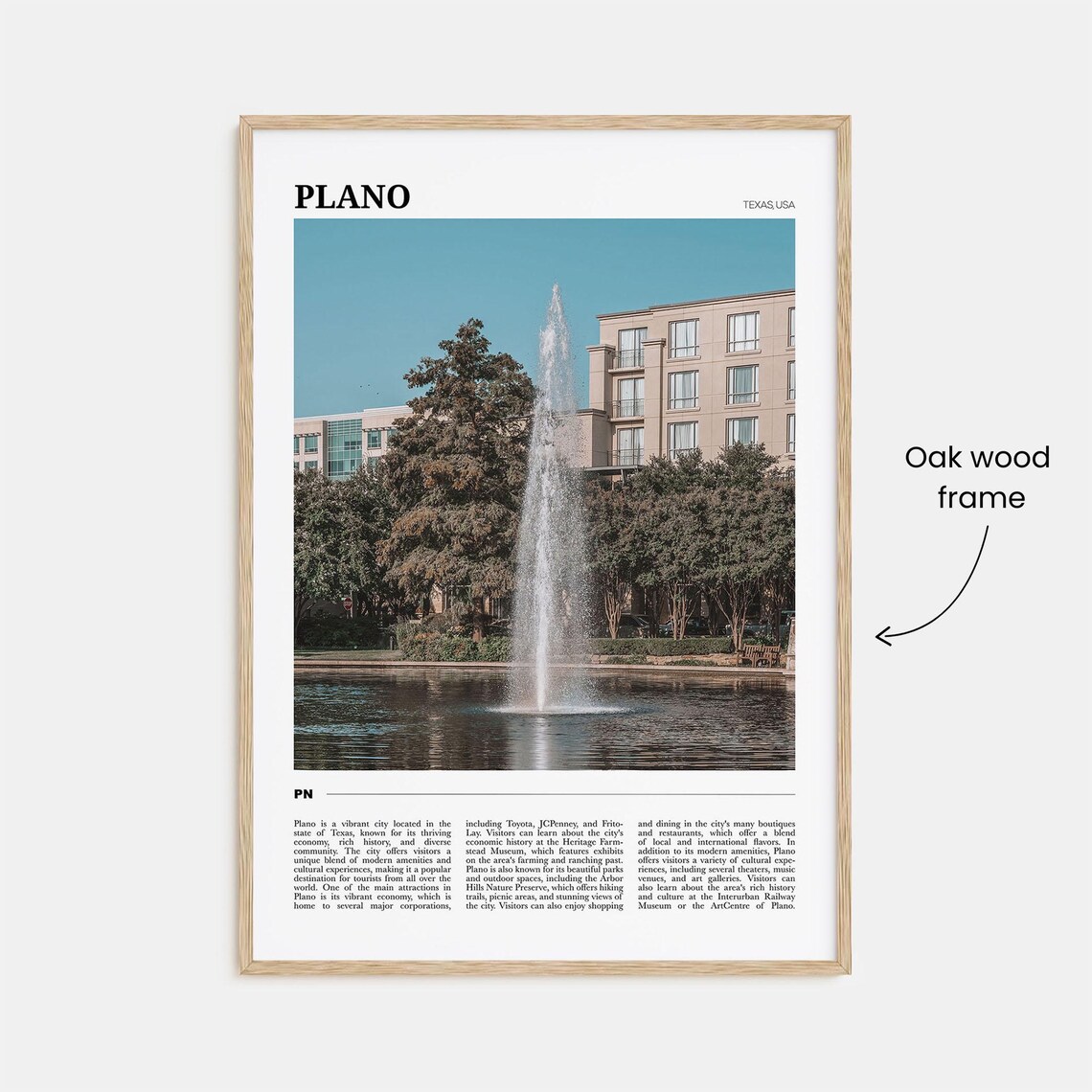 Plano Texas USA Fountain Pond Corporate Campus Garden Scene Poster - Image 3
