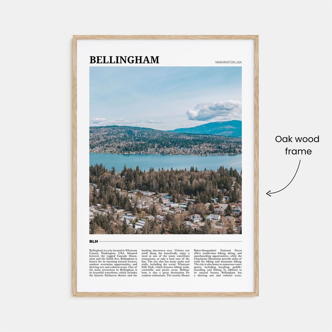 Bellingham Washington Lake Forest Aerial Scenic Travel Poster - Image 3