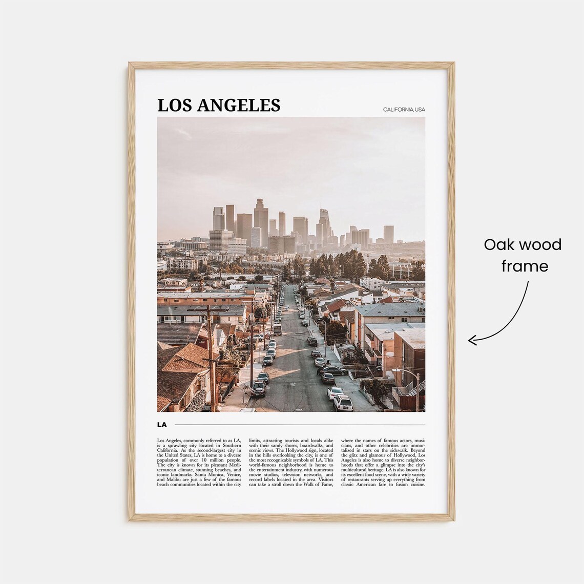 Los Angeles California Downtown Skyline Street Neighborhood Poster - Image 3