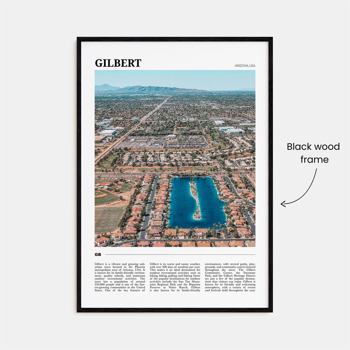 Gilbert Travel Poster, Arizona USA Wall Art Print - Image 2