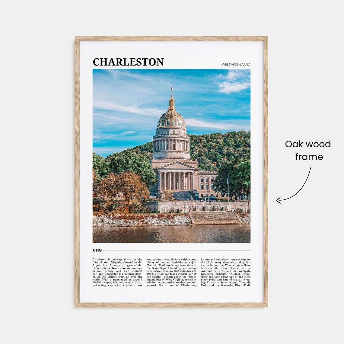 Charleston West Virginia State Capitol Golden Dome Travel Poster - Image 3