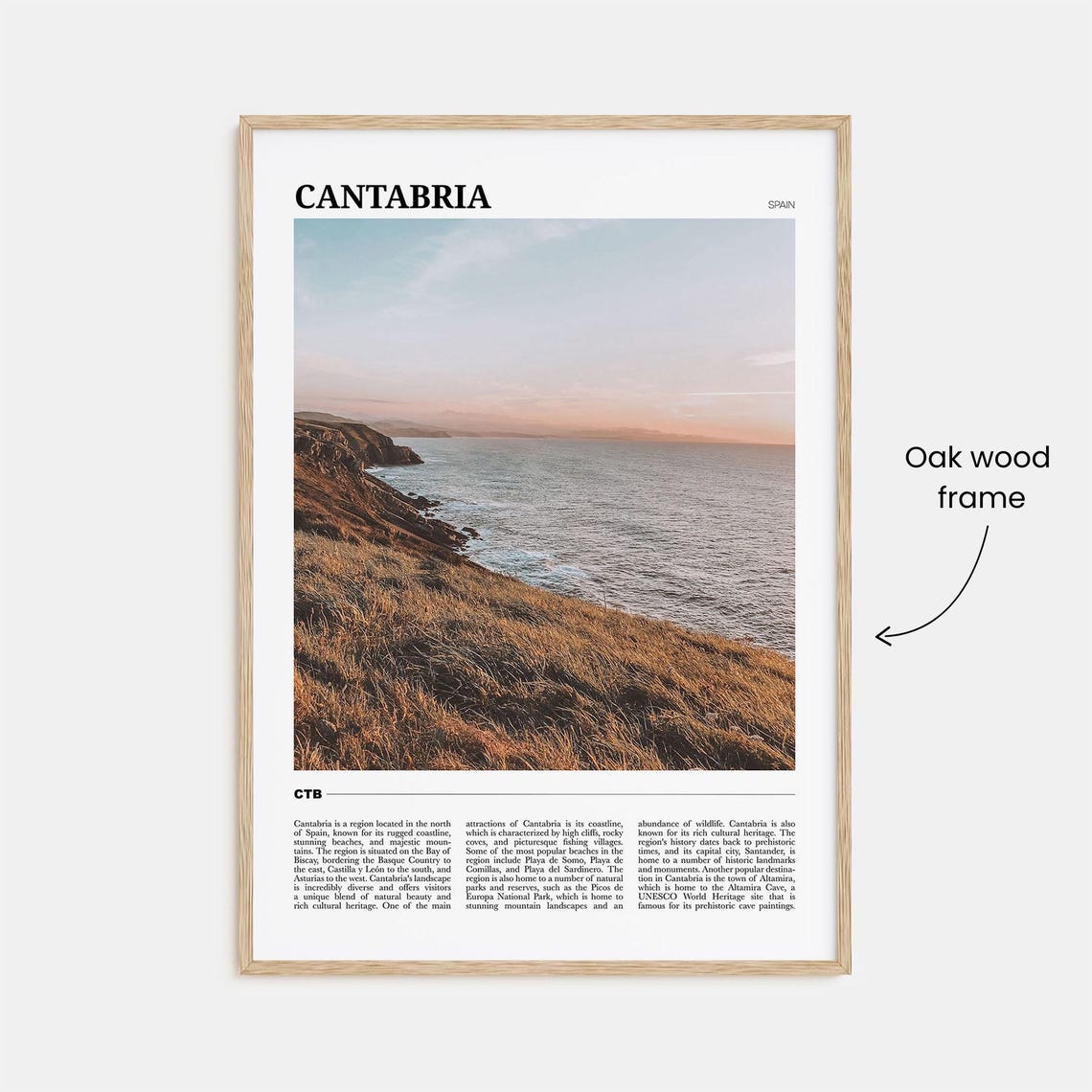 Cantabria Spain Rugged Coastline Cliffs Sunset Photo Travel Poster - Image 3