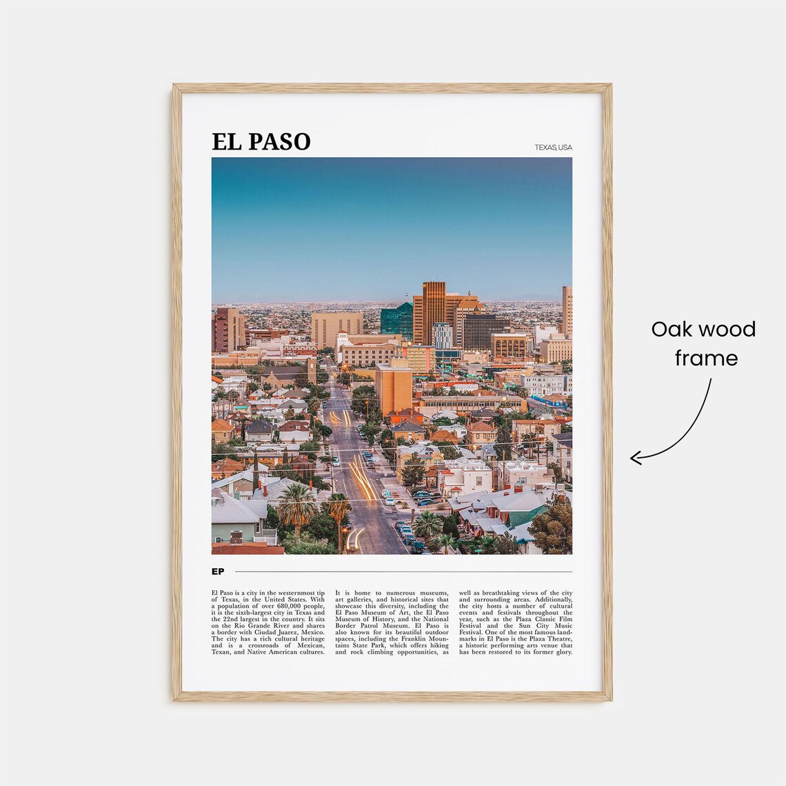 El Paso Travel Poster, Texas USA Art Print - Image 3