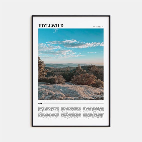 Idyllwild Travel Poster, California USA Art Print