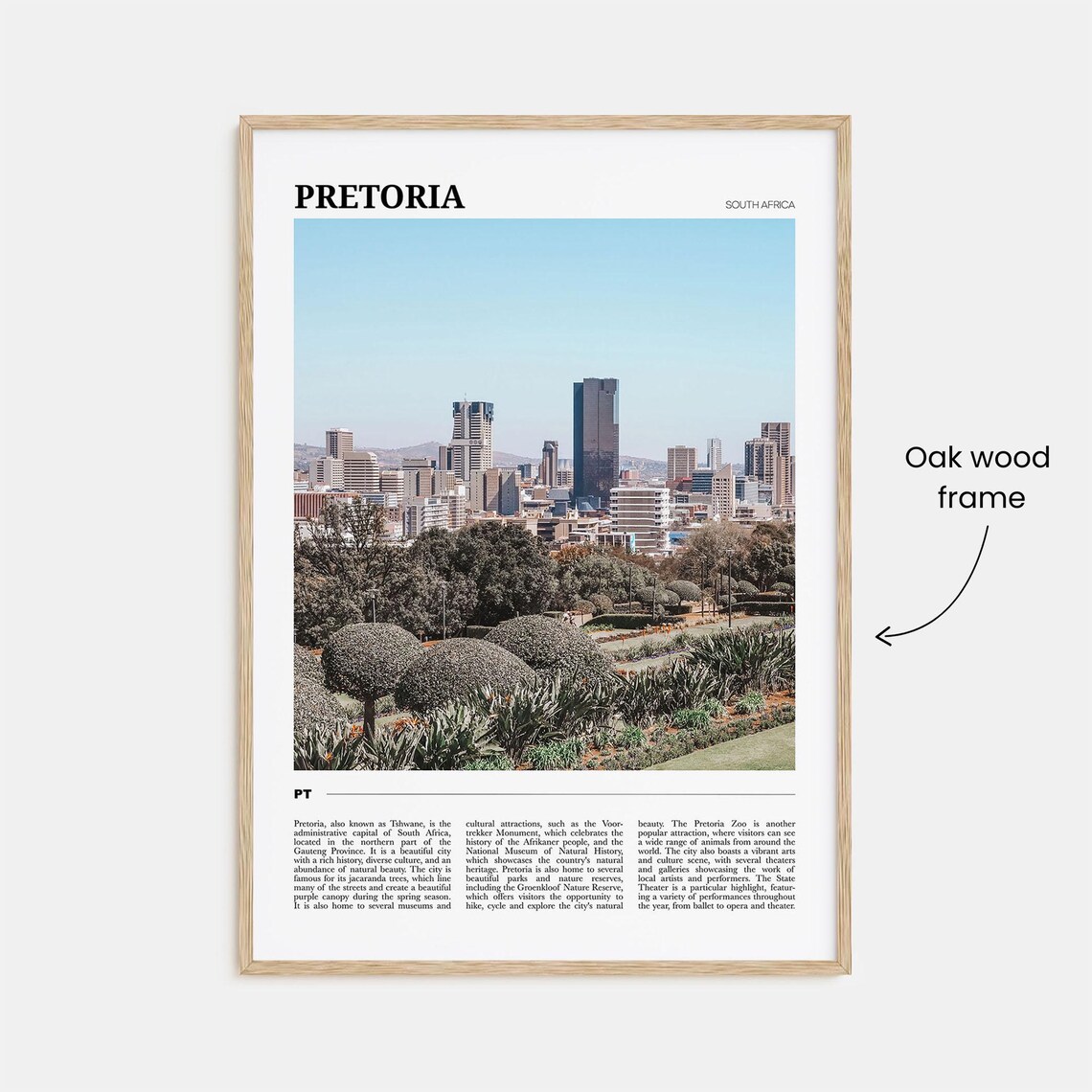 Pretoria South Africa City Skyline Above Green Gardens Poster - Image 3