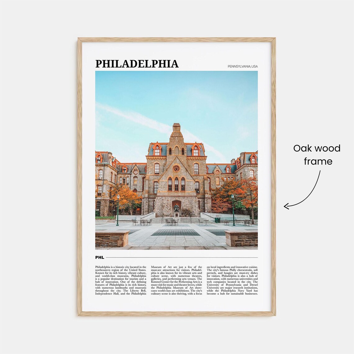Philadelphia Pennsylvania Historic University Hall Travel Poster - Image 3