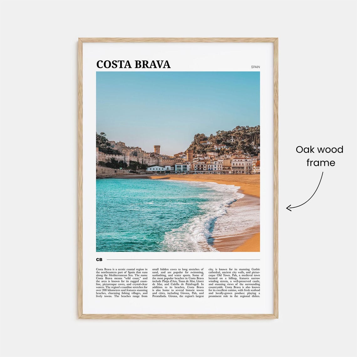 Costa Brava Spain Mediterranean Beach and Old Town Travel Poster - Image 3