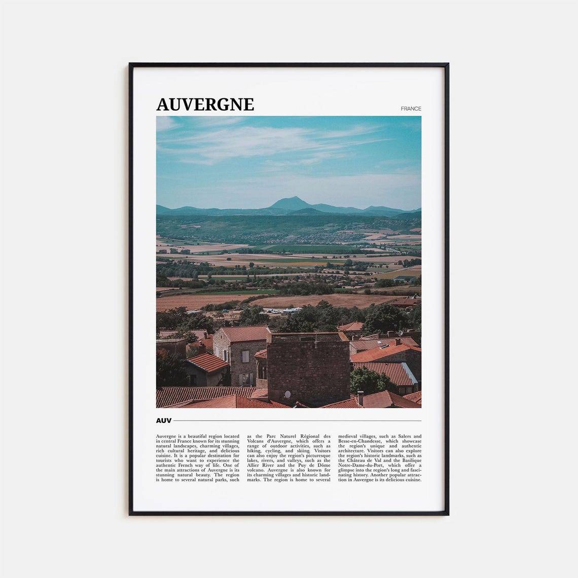 Auvergne Travel Poster Auvergne Wall Art Auvergne Poster Print Auvergne Photo Auvergne Decor France