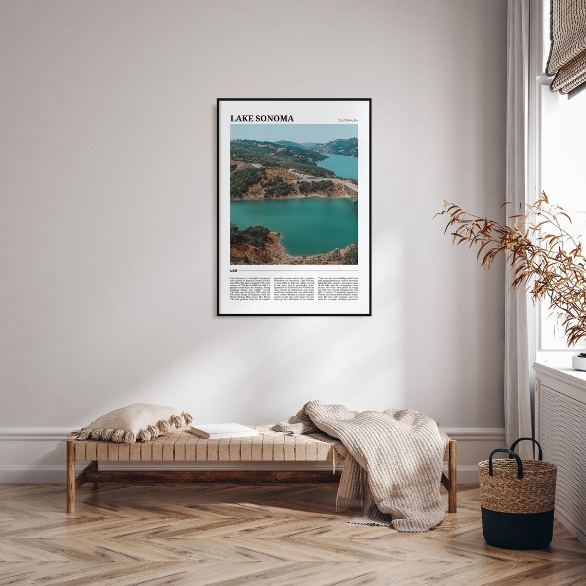 Lake Sonoma California Turquoise Lake Hillside Nature Travel Poster - Image 4