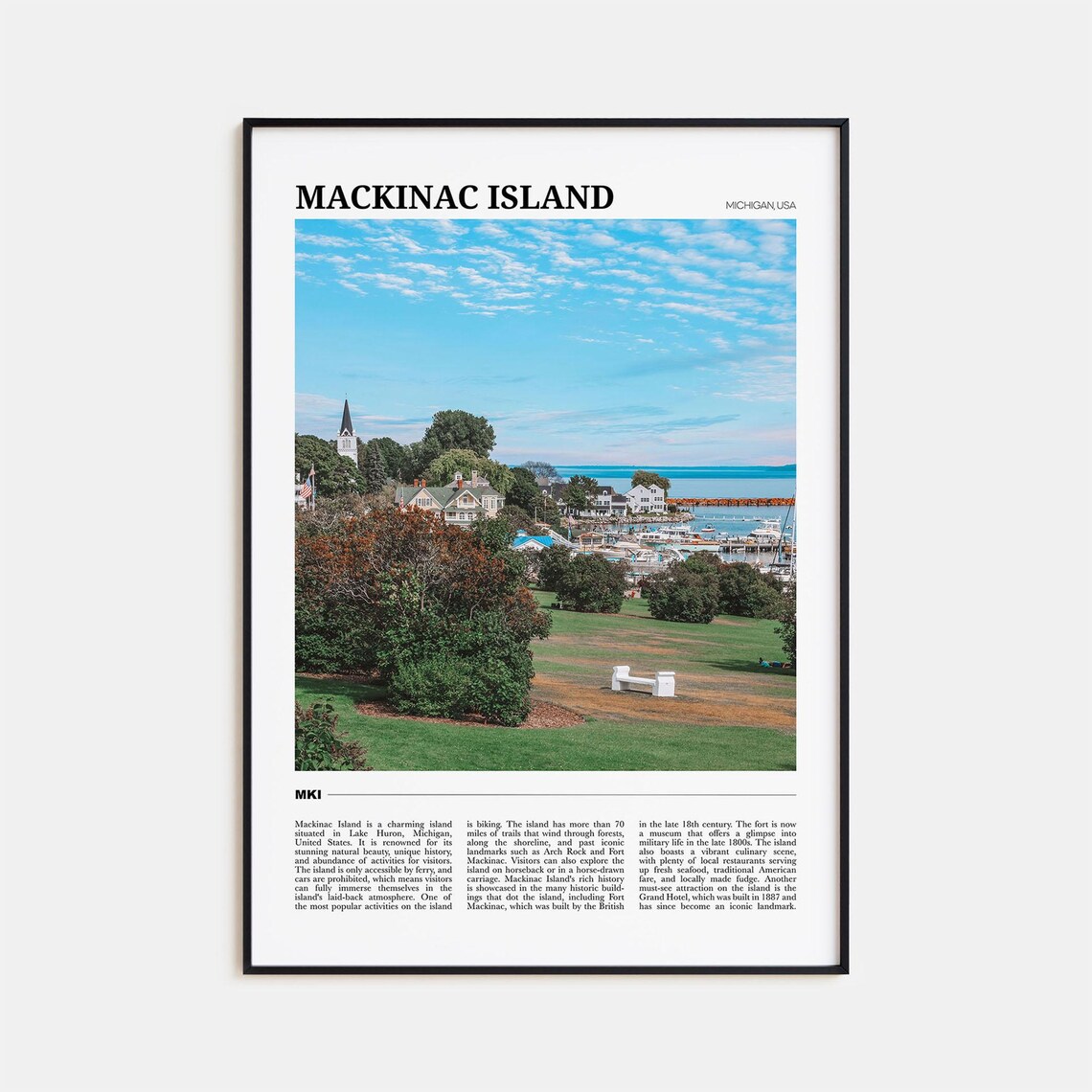 Mackinac Island Travel Poster, USA Travel Art Print