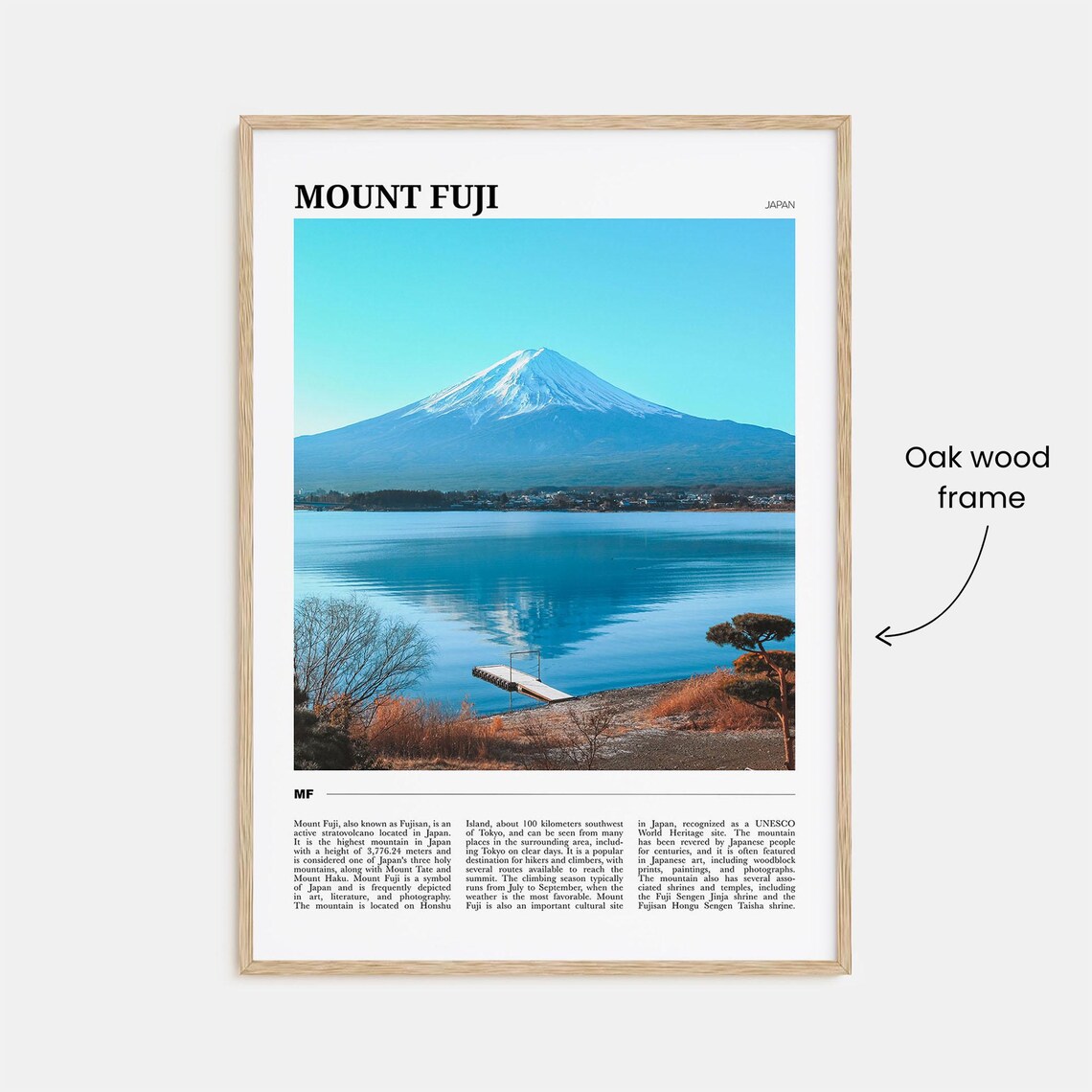 Mount Fuji Japan Snow Capped Peak Lake Reflection Travel Poster - Image 3