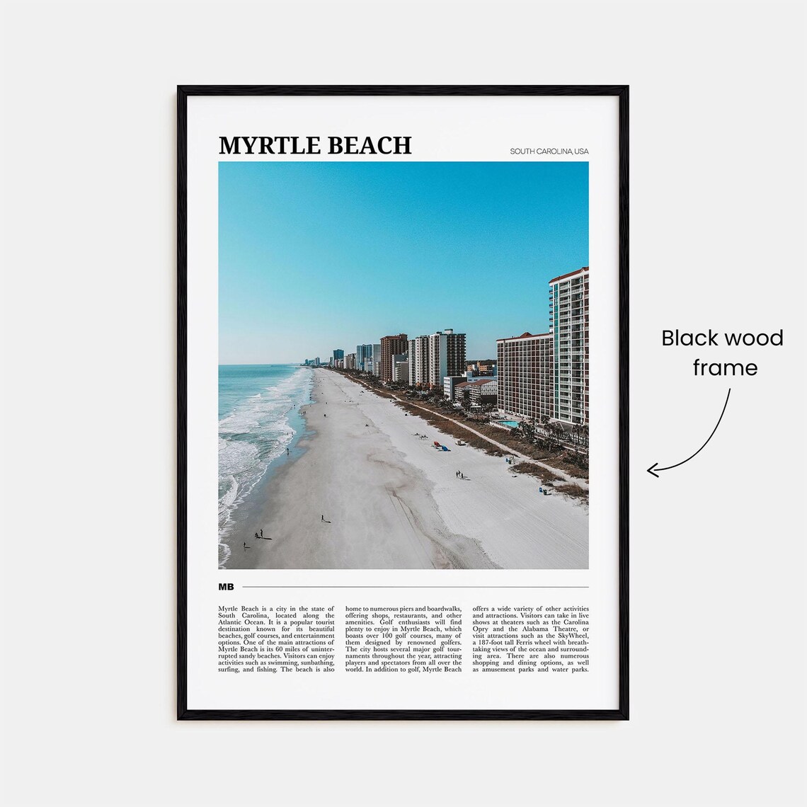 Myrtle Beach Travel Poster, South Carolina Travel Art - Image 2