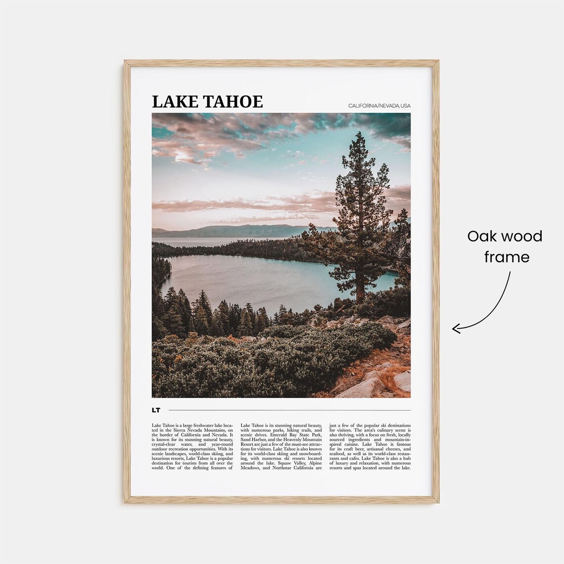 Lake Tahoe Travel Poster, California Nevada USA - Image 3
