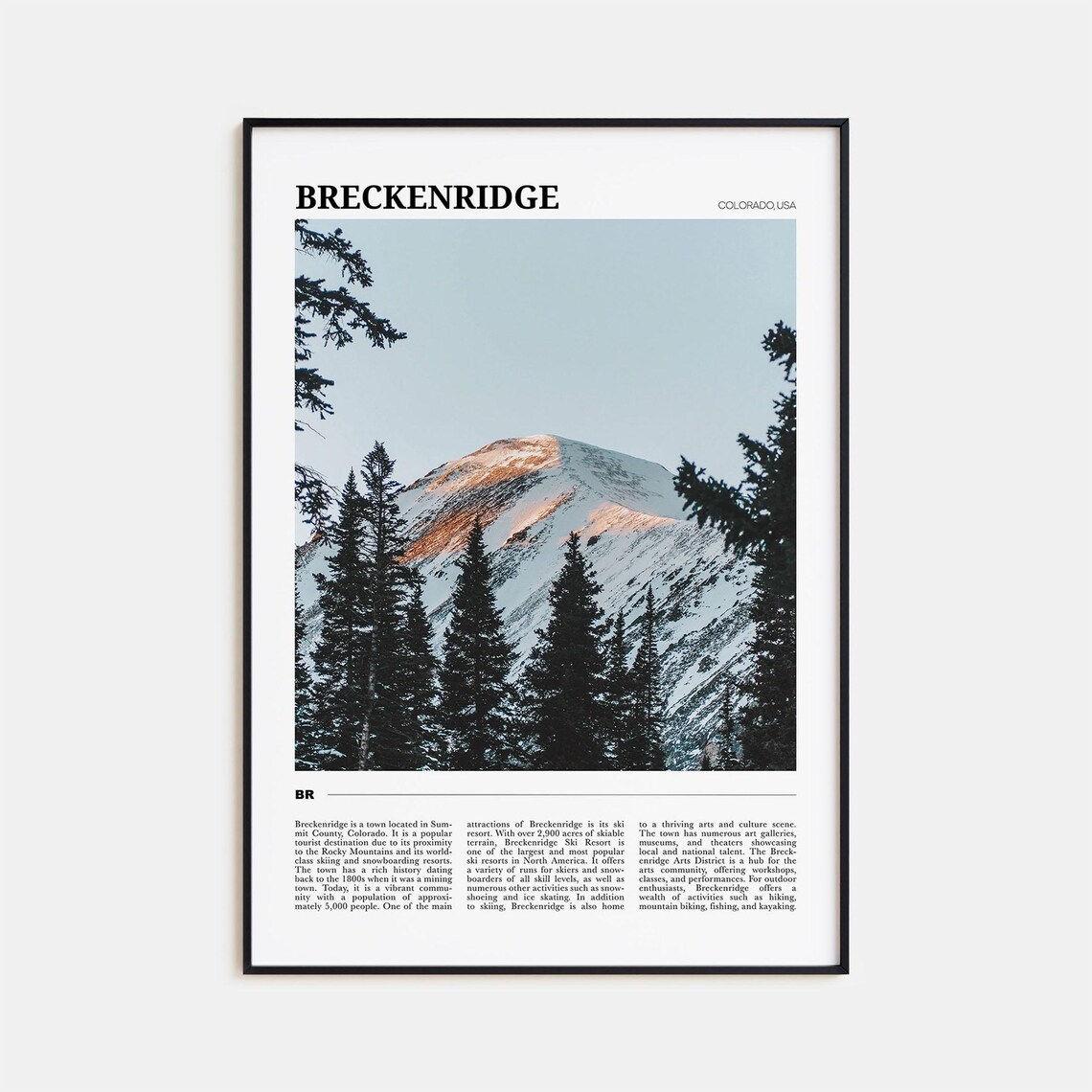 Breckenridge Travel Poster, Colorado USA Art Print