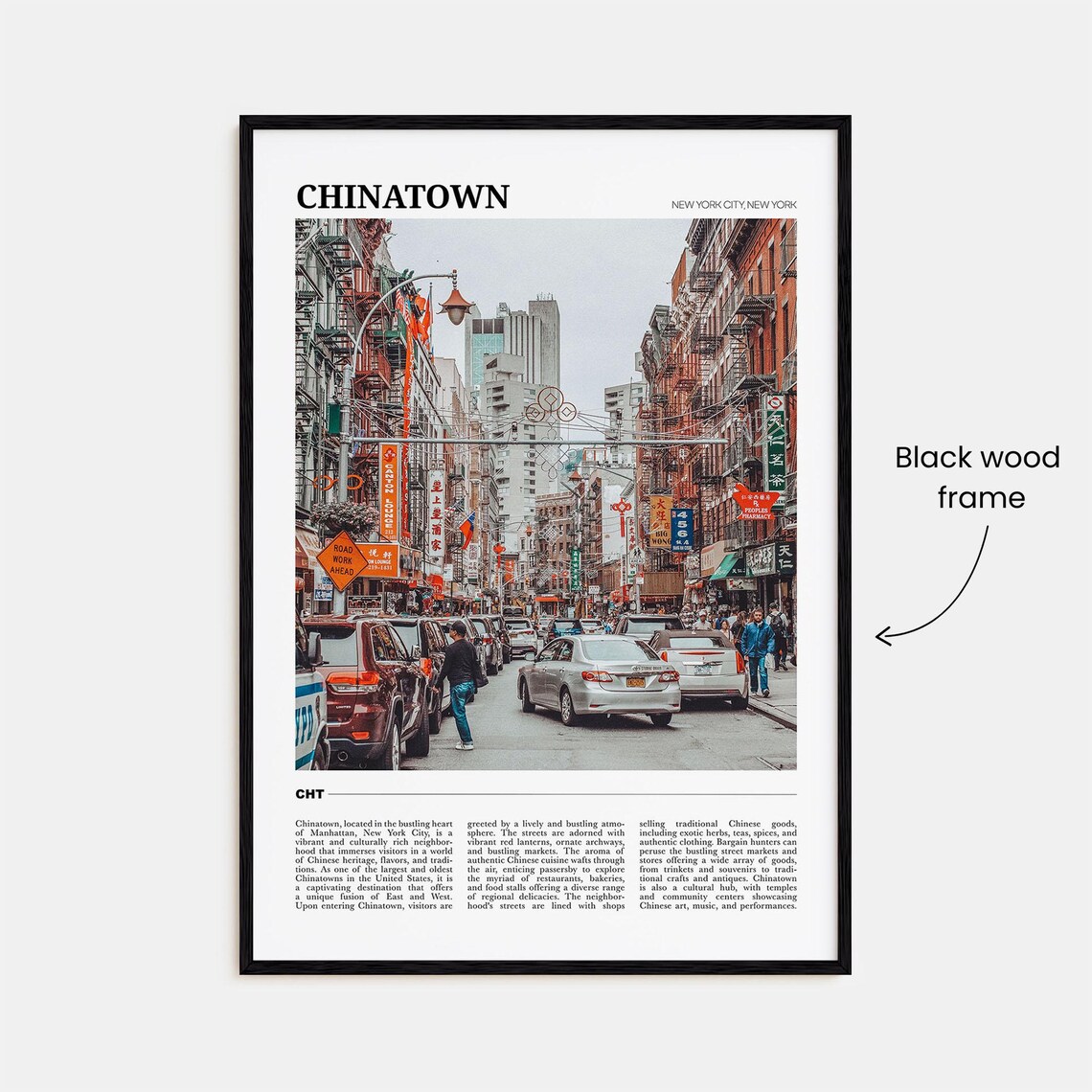 Chinatown New York City Manhattan Busy Street Scene Travel Poster - Image 2