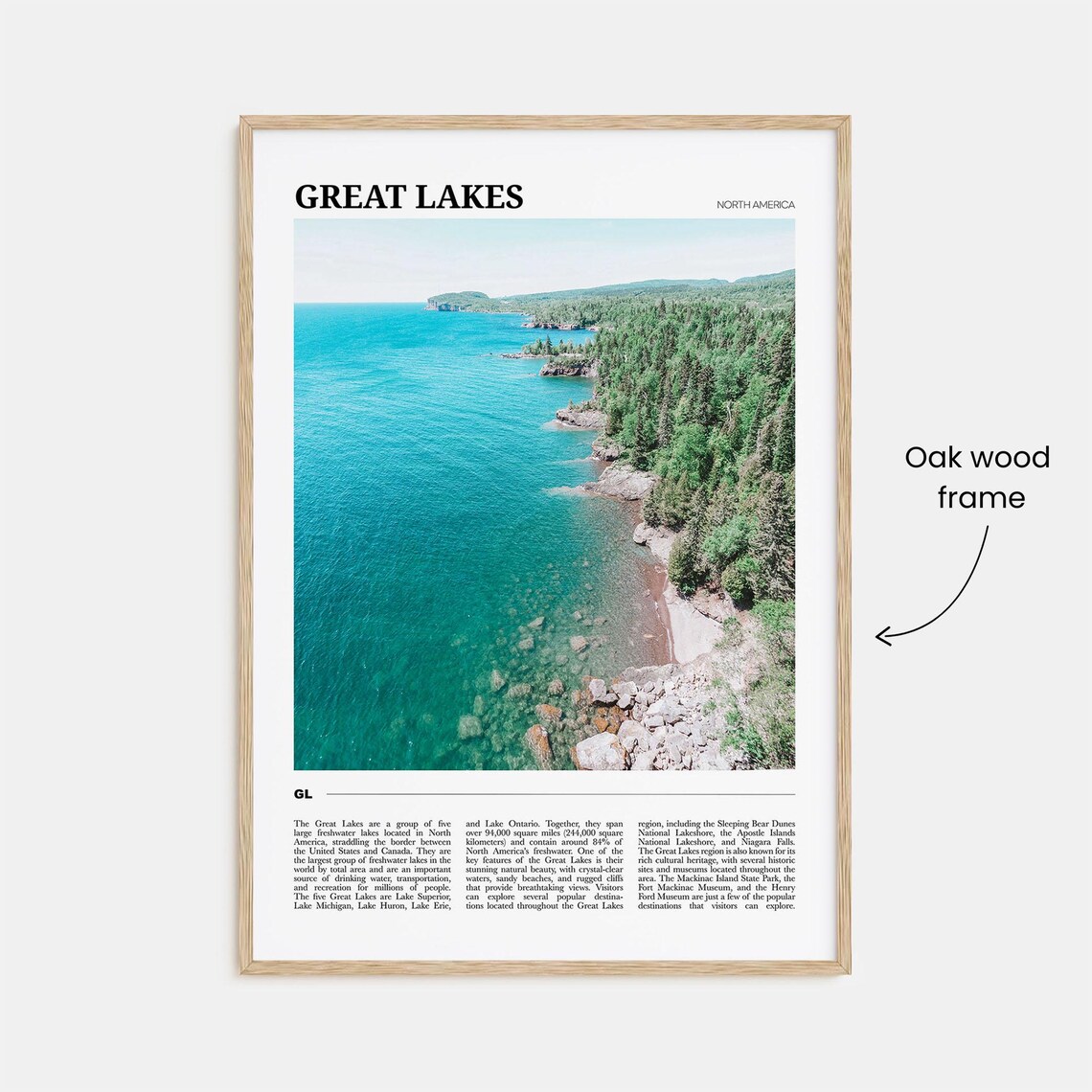 Great Lakes Travel Poster, North America Art Print - Image 3