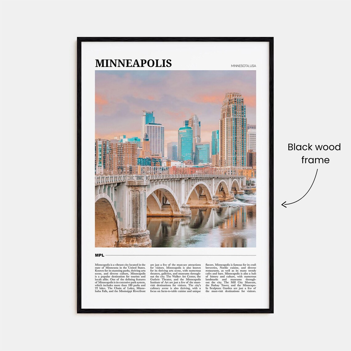 Minneapolis Travel Poster No. 2, Minnesota Travel Poster - Image 2