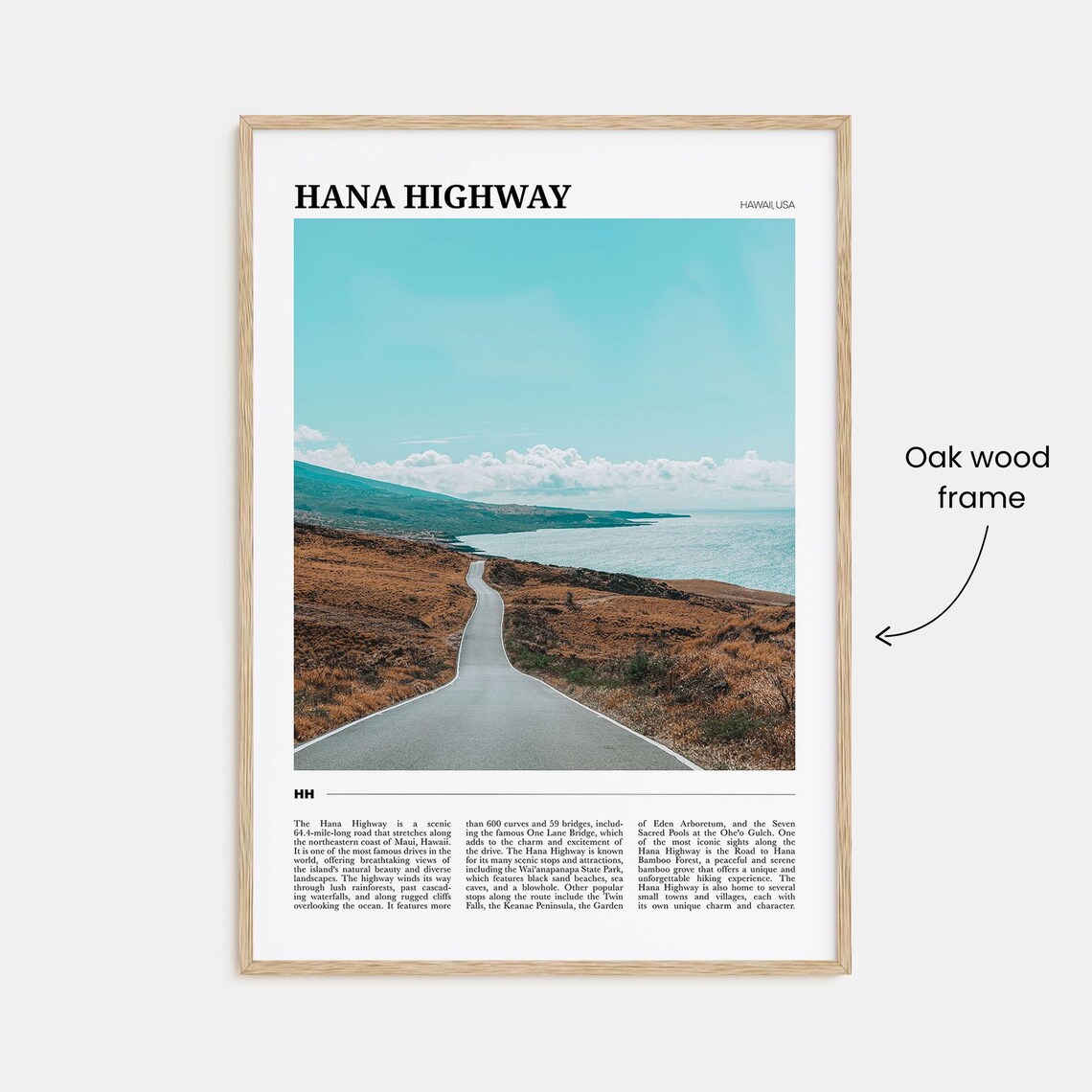 Hana Highway Hawaii USA Coastal Road Ocean Vista Photo Travel Poster - Image 3